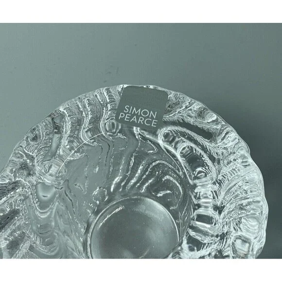 2 Simon Pearce Love Your Brain Crystal Candle Holder Votive Tealight Coral - Picture 2 of 8